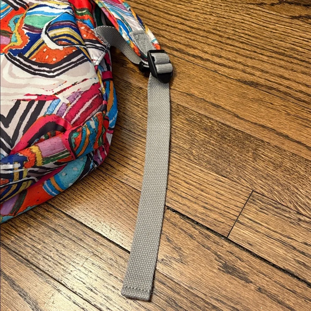 Kipling Multicolor Abstract Pattern Backpack with Pink Logo - Picture 7 of 7